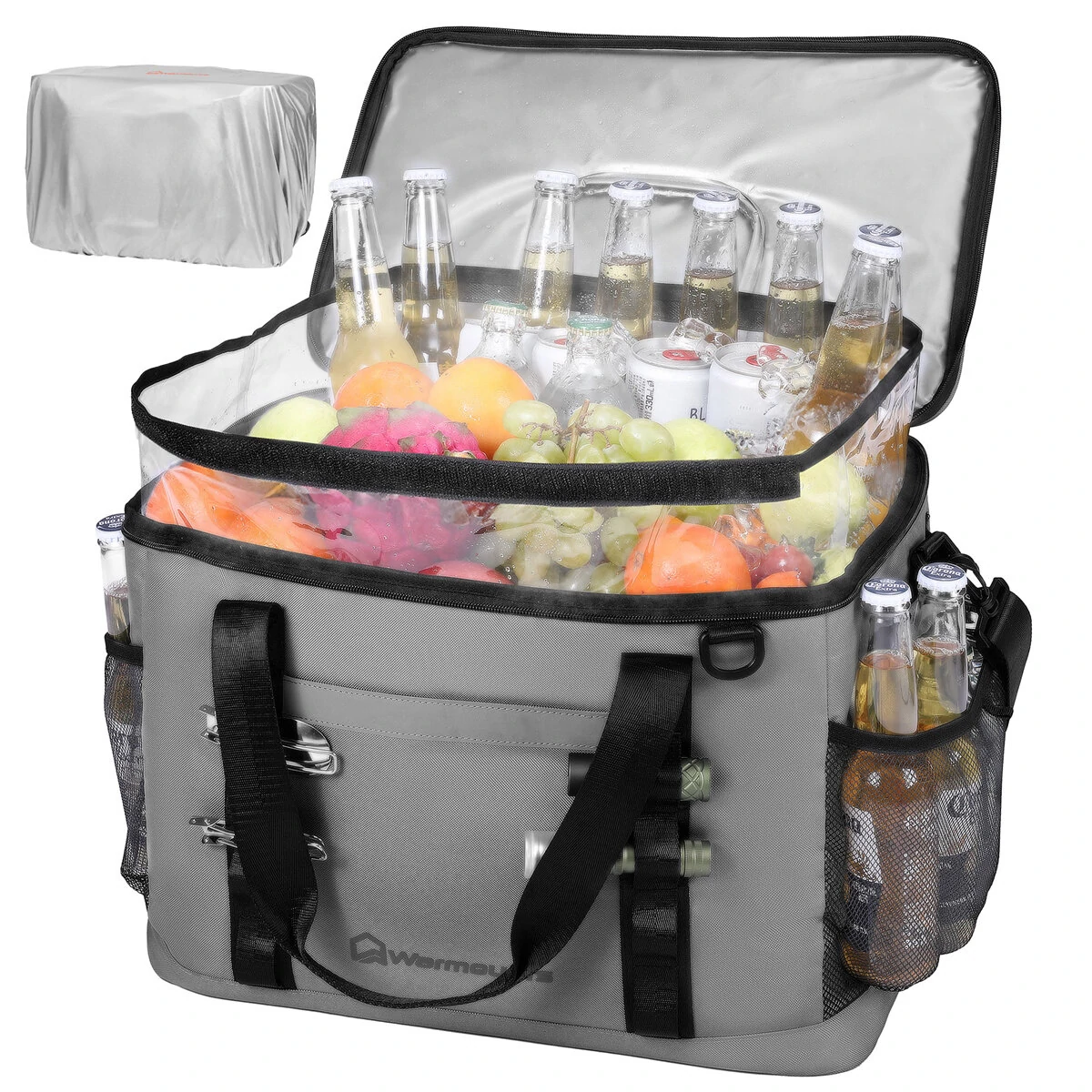 WARMOUNTS Backpack Cooler Insulated 75 Cans w/ Insulating Cover, Upgraded Leakproof Soft Cooler Backpack 2 Compartment for Camping Hiking Picnic Beach (image for) WARMOUNTS Backpack Cooler Insulated 75 Cans w/ Insulating Cover, Upgraded Leakproof Soft Cooler Backpack 2 Compartment for Camping Hiking Picnic Beach